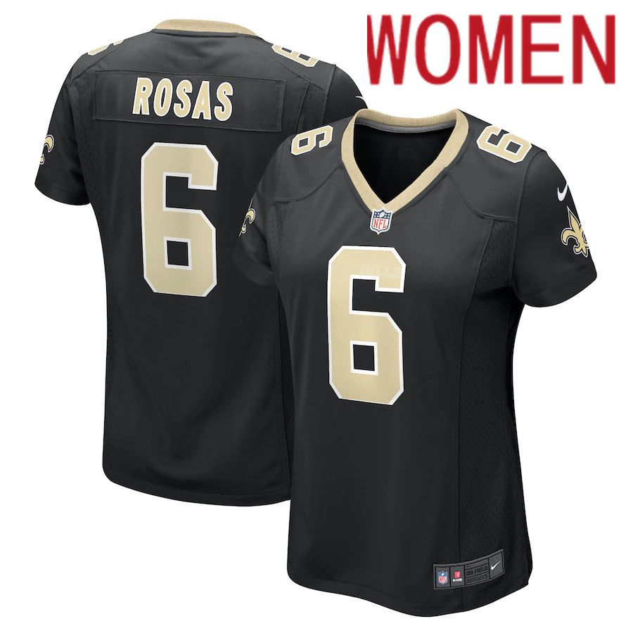 Women New Orleans Saints 6 Aldrick Rosas Nike Black Game NFL Jersey
